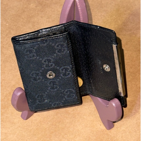 GUCCI BLACK MONOGRAM CANVAS / LEATHER KEY HOLDER - Picture 7 of 7